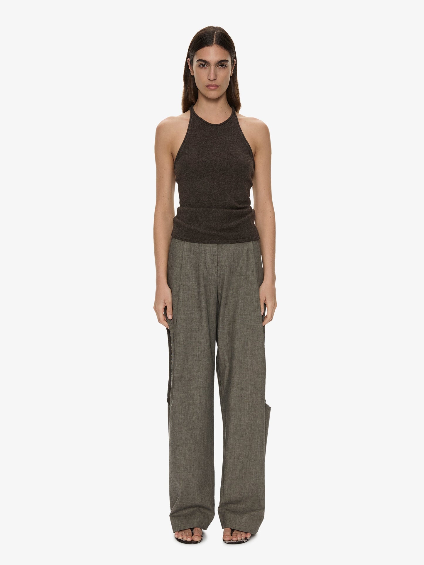 CHRISTOPHER ESBER Cashmere Rae Halter Tank (Umber)