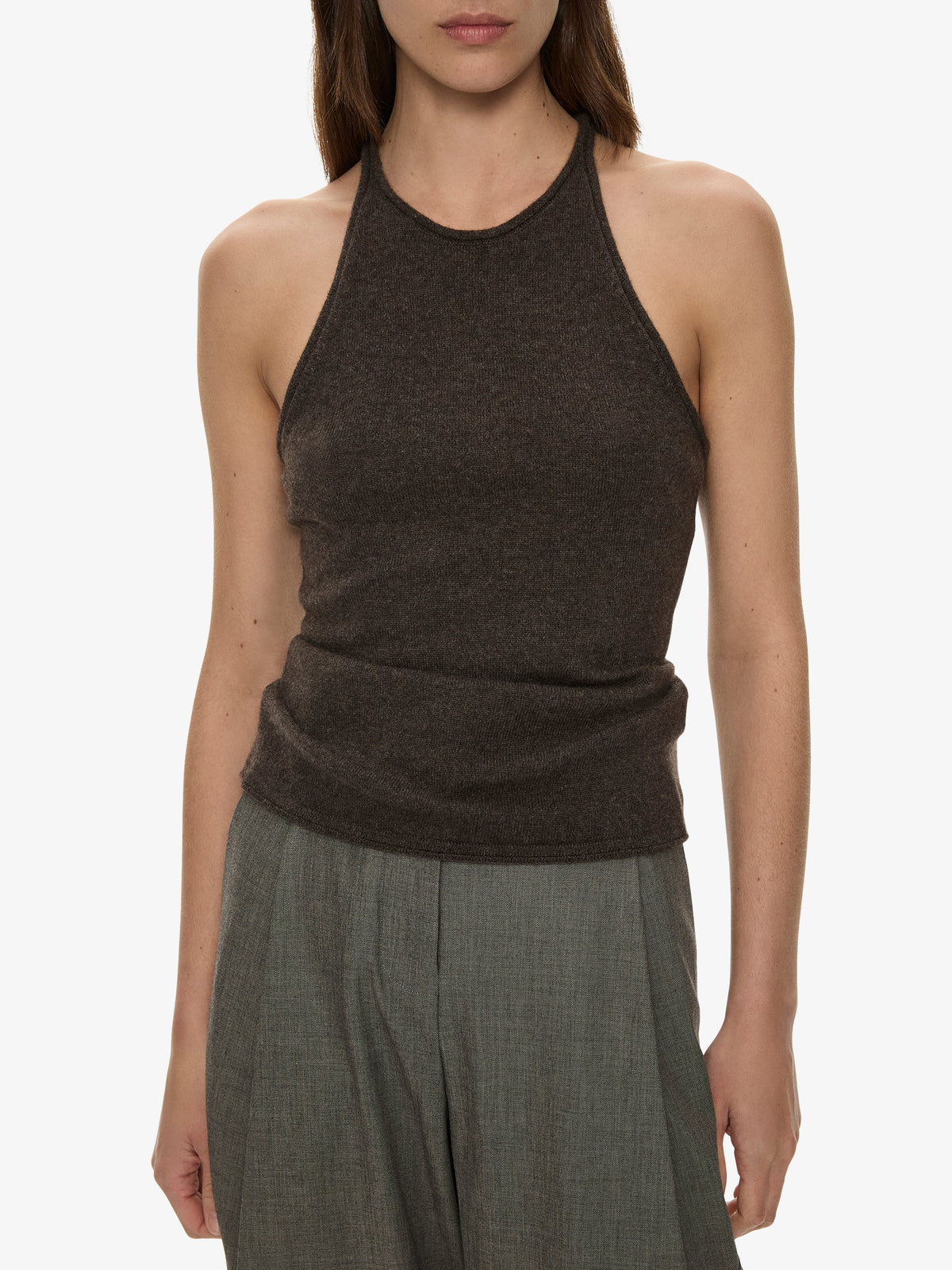 CHRISTOPHER ESBER Cashmere Rae Halter Tank (Umber)