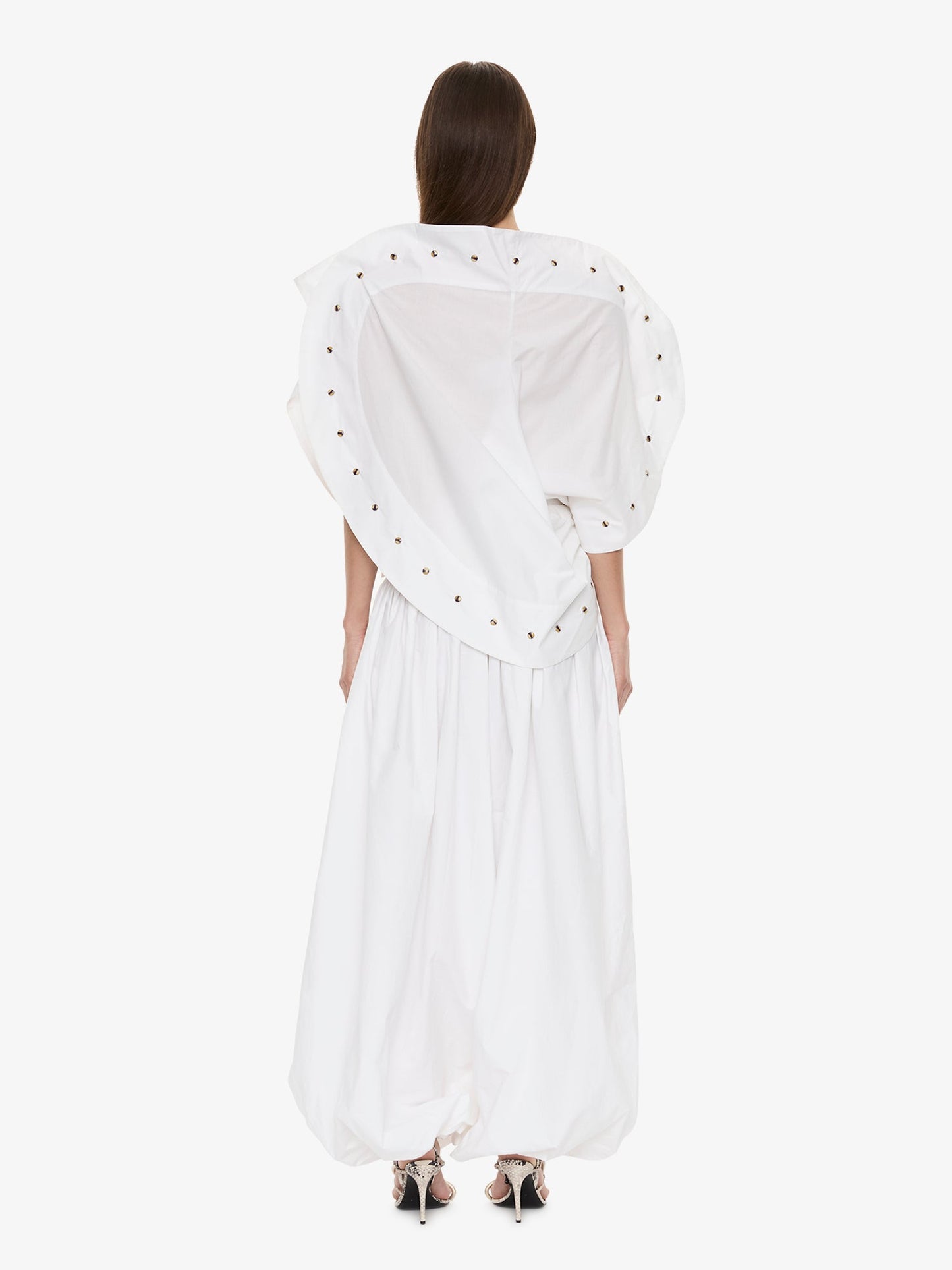 CHRISTOPHER ESBER Spiral Stone Snap Poplin Top (White)