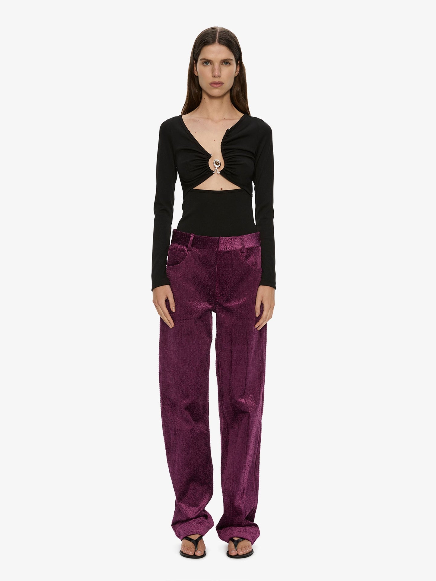 CHRISTOPHER ESBER Diverge Droplet Long Sleeve Top (Black)