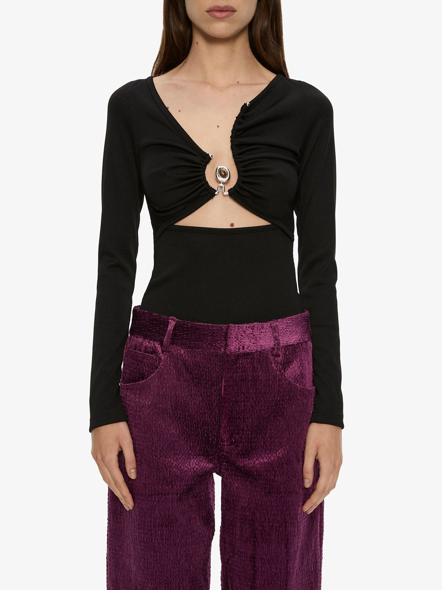 CHRISTOPHER ESBER Diverge Droplet Long Sleeve Top (Black)