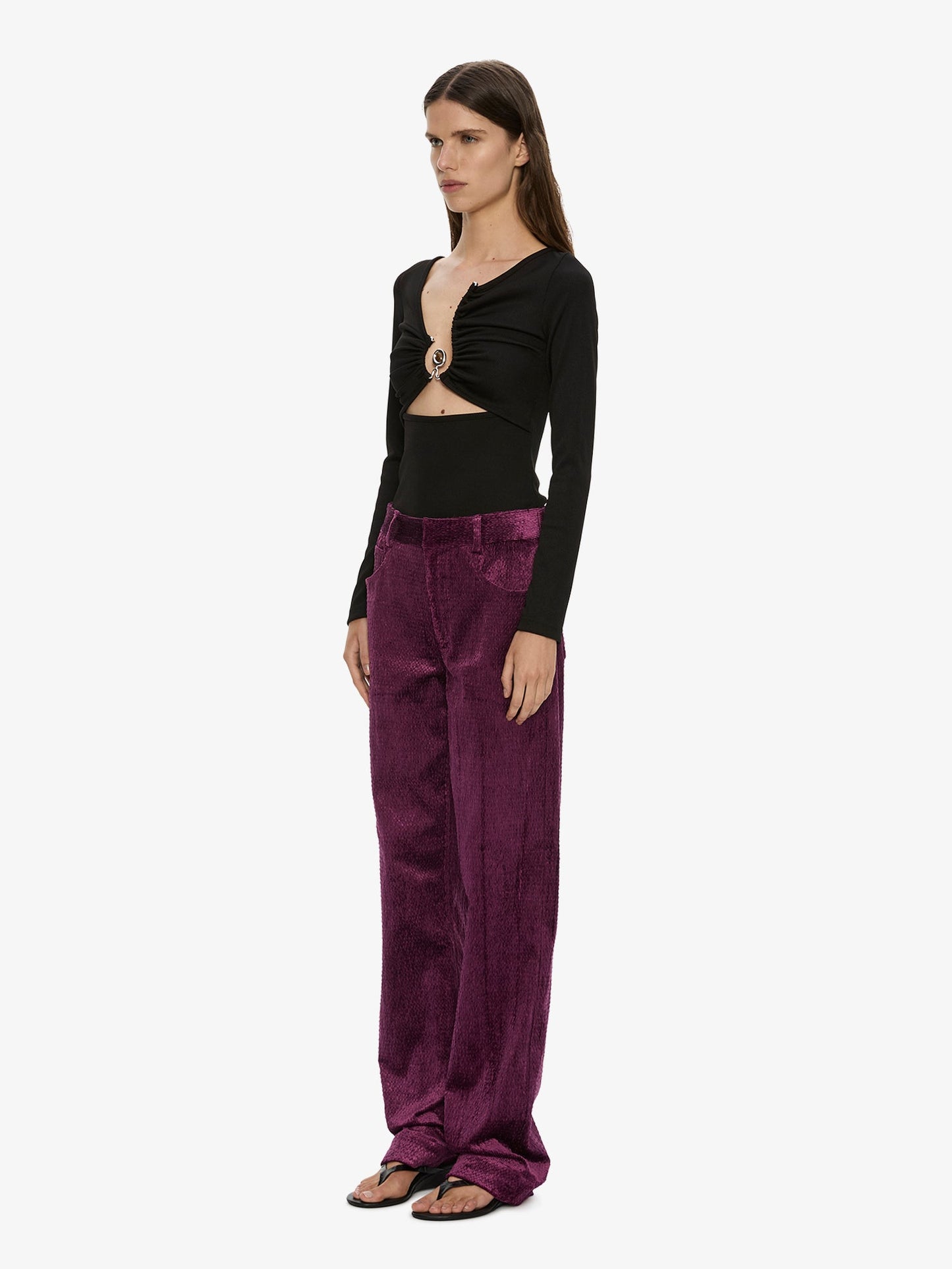CHRISTOPHER ESBER Diverge Droplet Long Sleeve Top (Black)