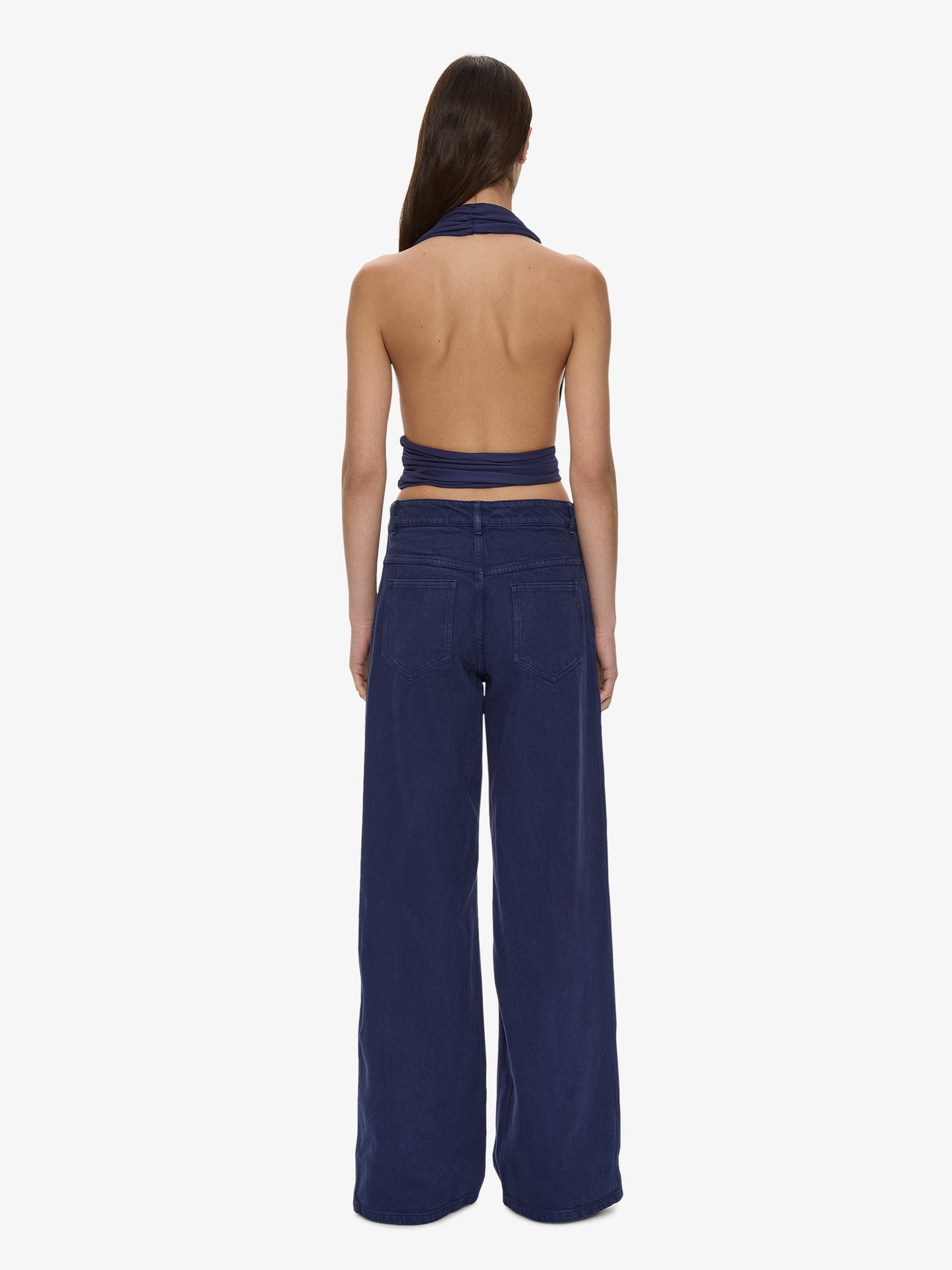 CHRISTOPHER ESBER Scarf Draped Halter Top (Ink)