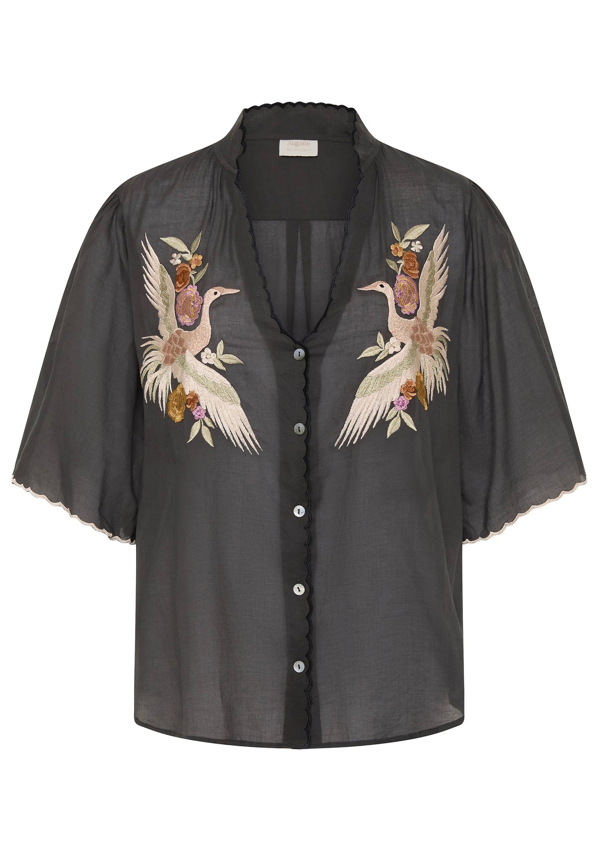 Auguste The Label Zoe Embroidered Blouse (Black)