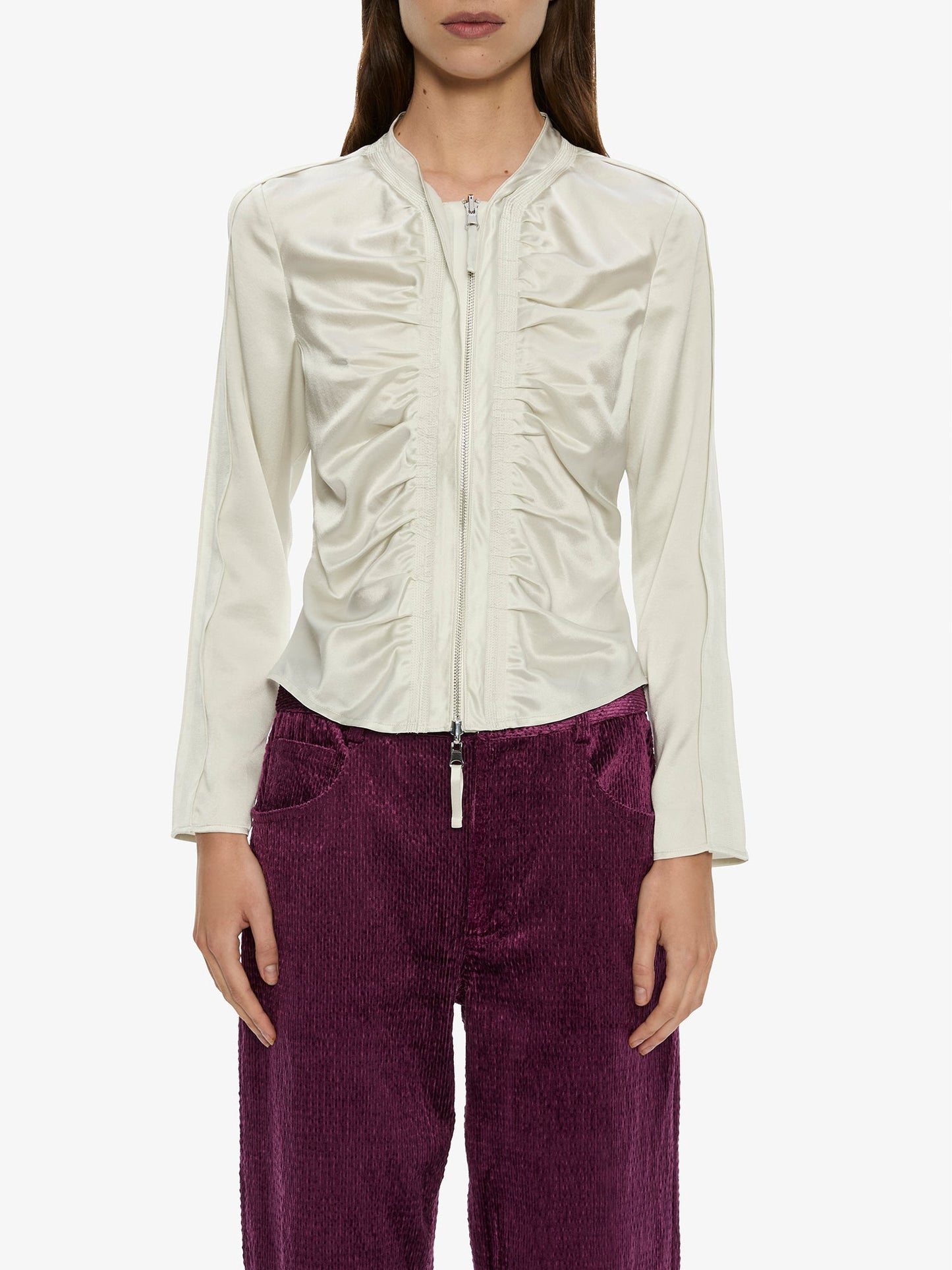 CHRISTOPHER ESBER Ava Sateen Corduroy Jean (Plum)