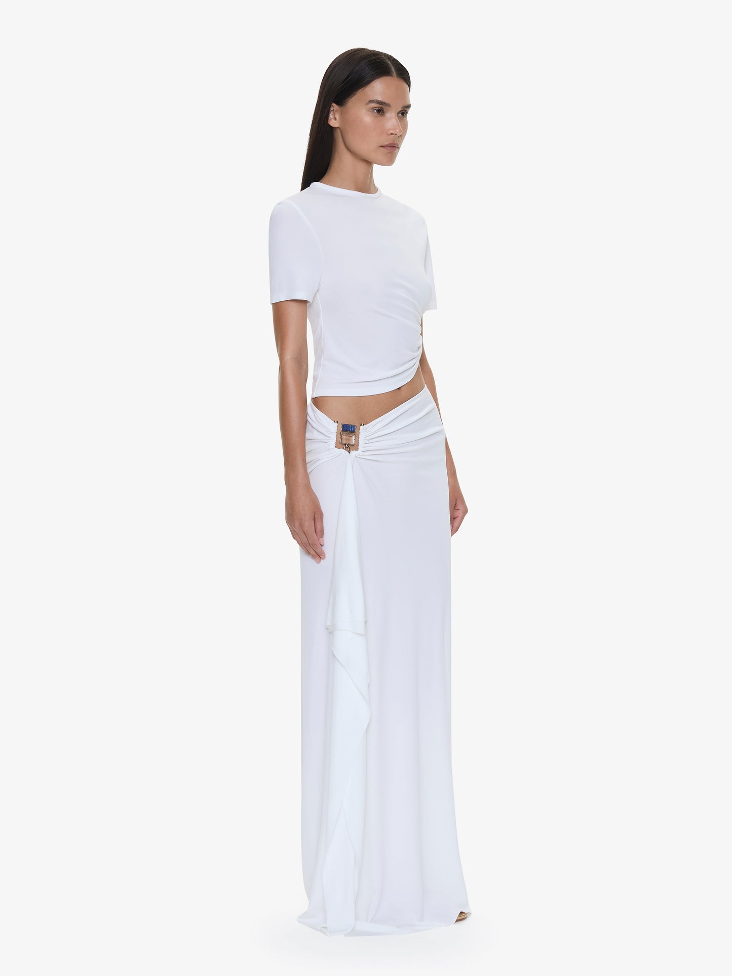 CHRISTOPHER ESBER Bezel Quartz Cascade Skirt (White)