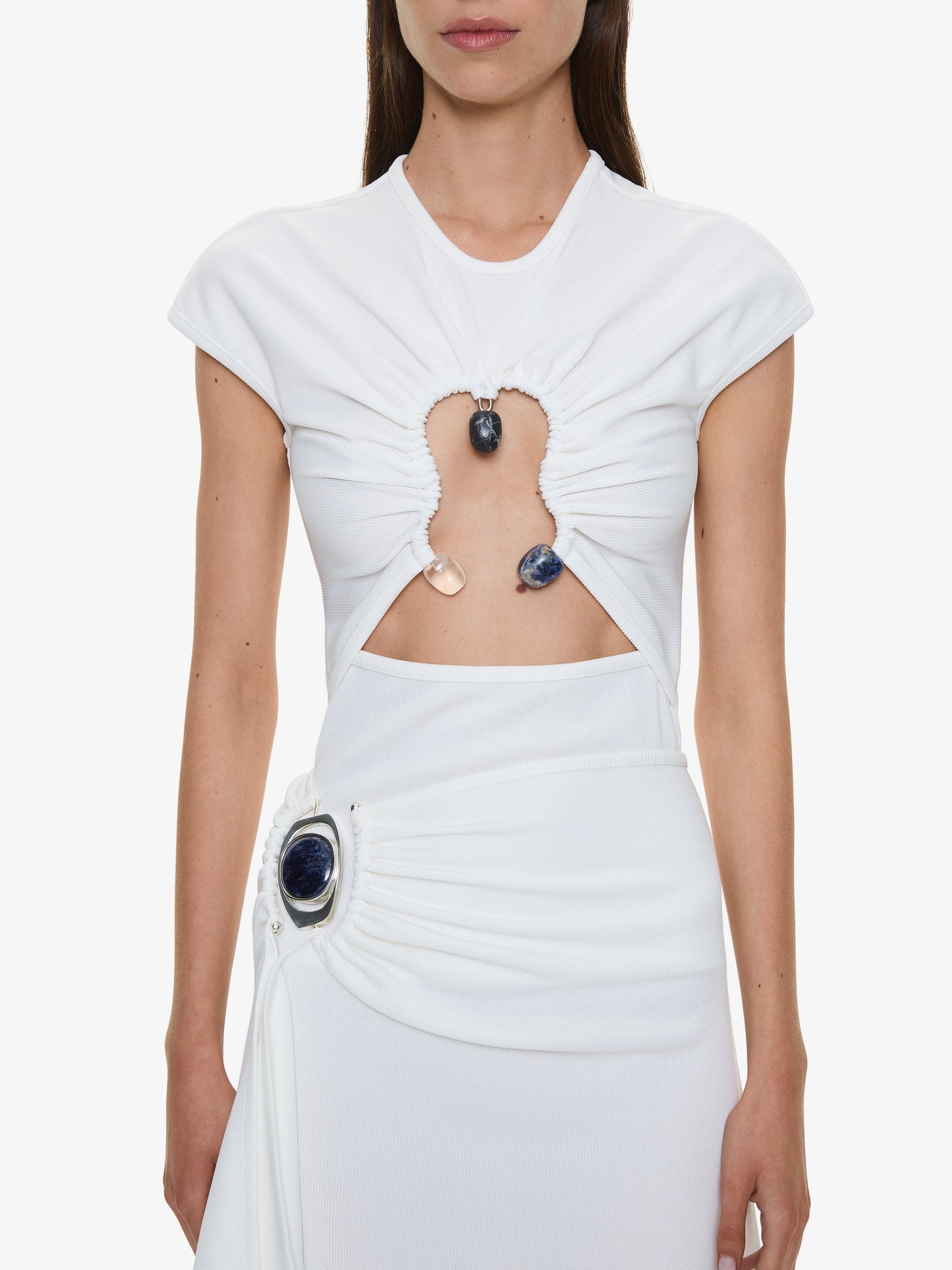 CHRISTOPHER ESBER Hiero Crystal Capped Tee (White)