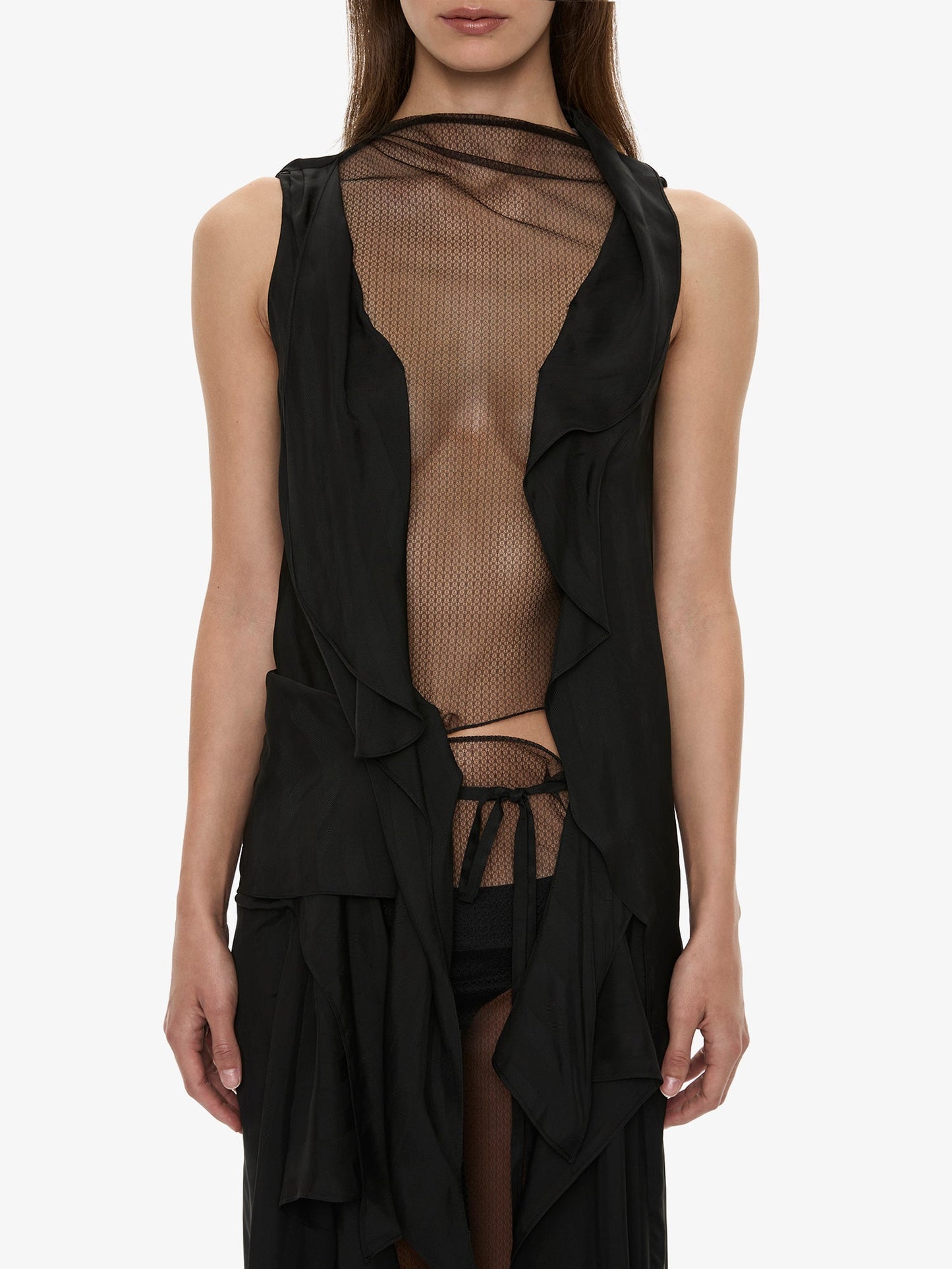 CHRISTOPHER ESBER Kacere Towel Drape Column Skirt (Black)