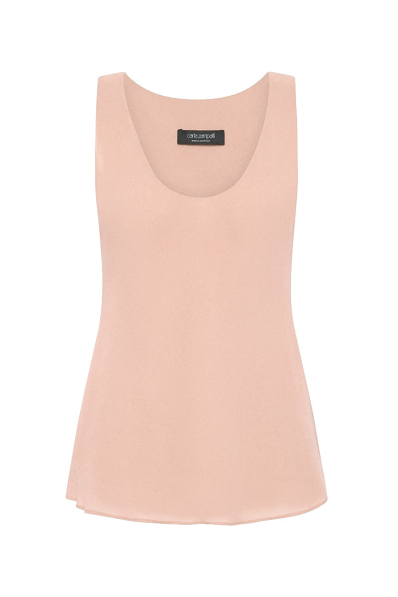 Carla Zampatti Pale Rose Georgette Scoop Cami (Pink)