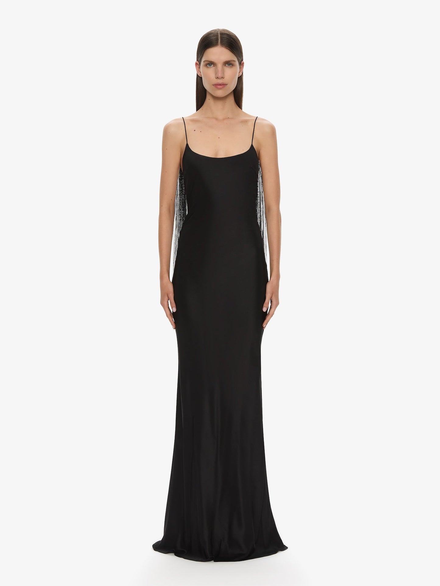 Image of Dresses. Productname: CHRISTOPHER ESBER Lattice Lace Silk Gown in Black colour by brand - CHRISTOPHER ESBER