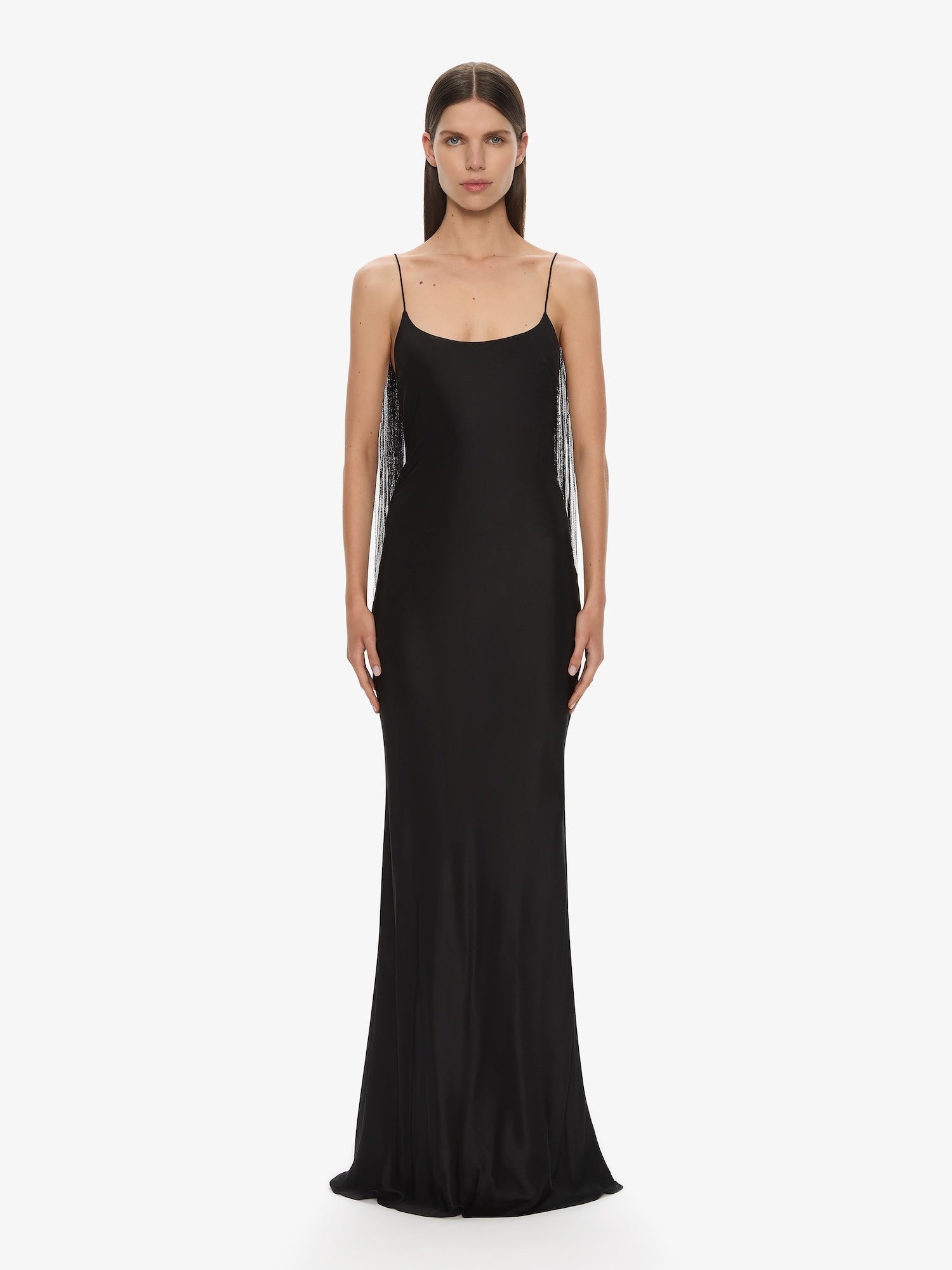 Image of Dresses. Productname: CHRISTOPHER ESBER Lattice Lace Silk Gown in Black colour by brand - CHRISTOPHER ESBER