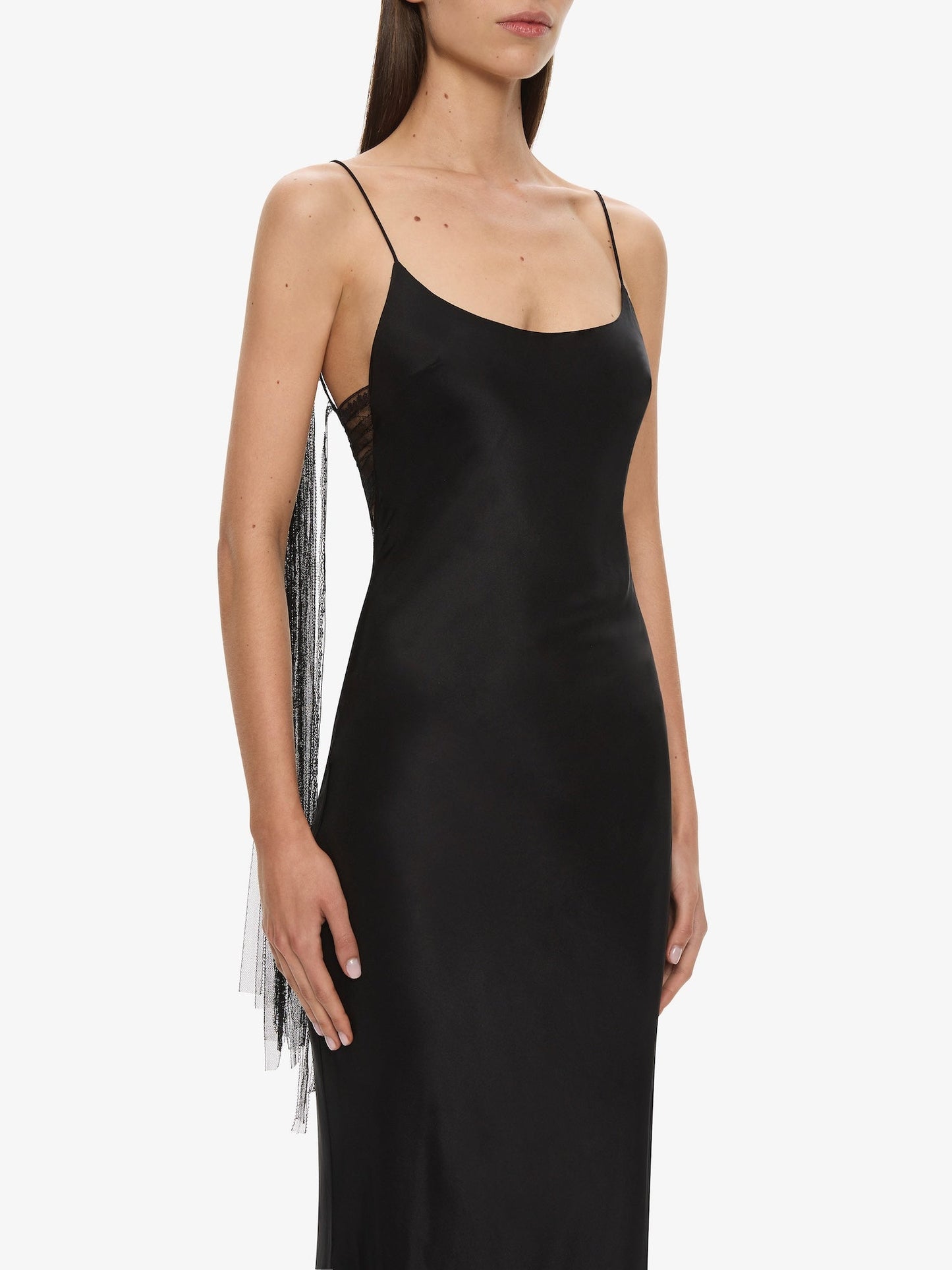 CHRISTOPHER ESBER Lattice Lace Silk Gown (Black)
