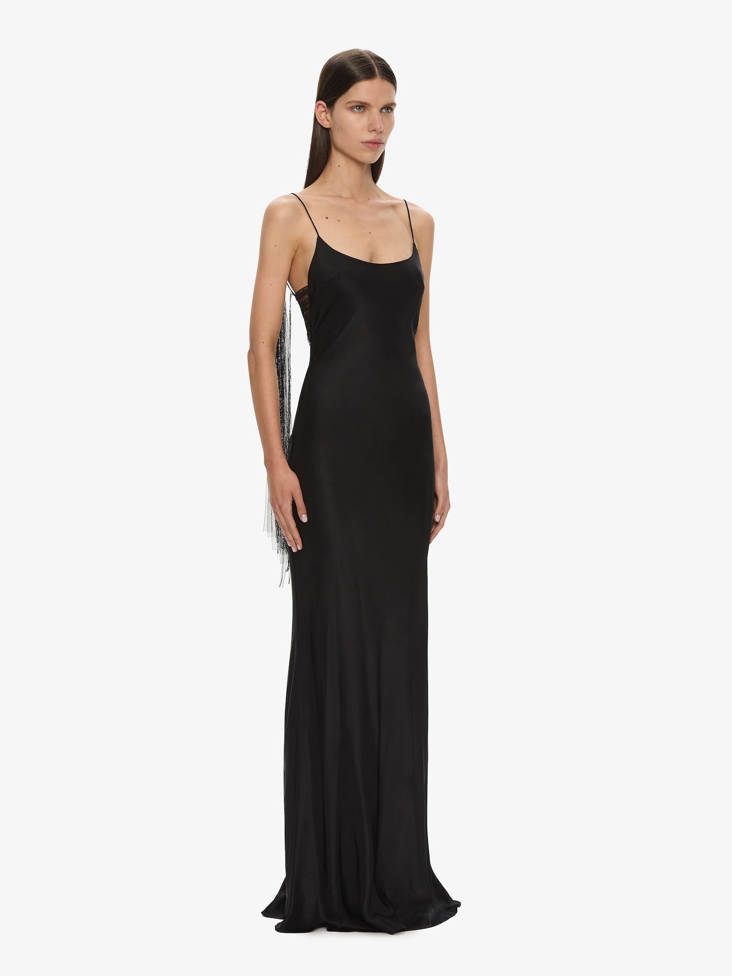 CHRISTOPHER ESBER Lattice Lace Silk Gown (Black)