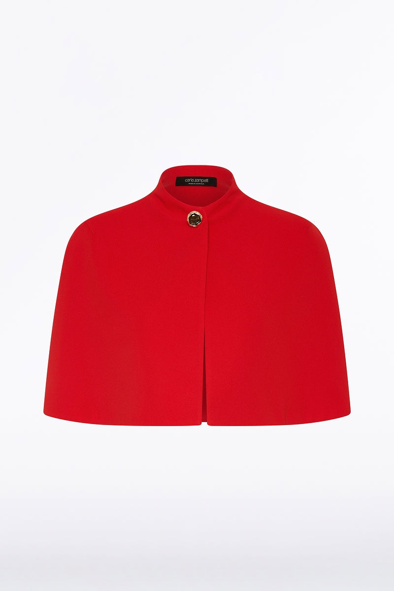 Carla Zampatti Crepe Short Cape (Red)