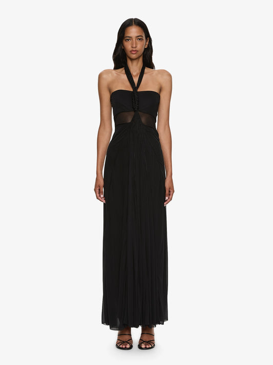 Image of Dresses. Productname: CHRISTOPHER ESBER Solea Corded Halter Dress in Black colour by brand - CHRISTOPHER ESBER
