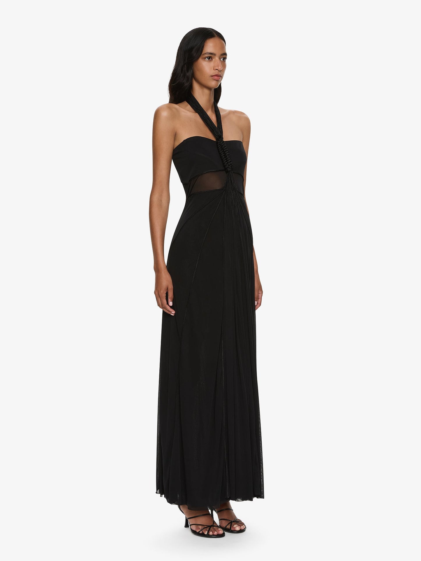 CHRISTOPHER ESBER Solea Corded Halter Dress (Black)
