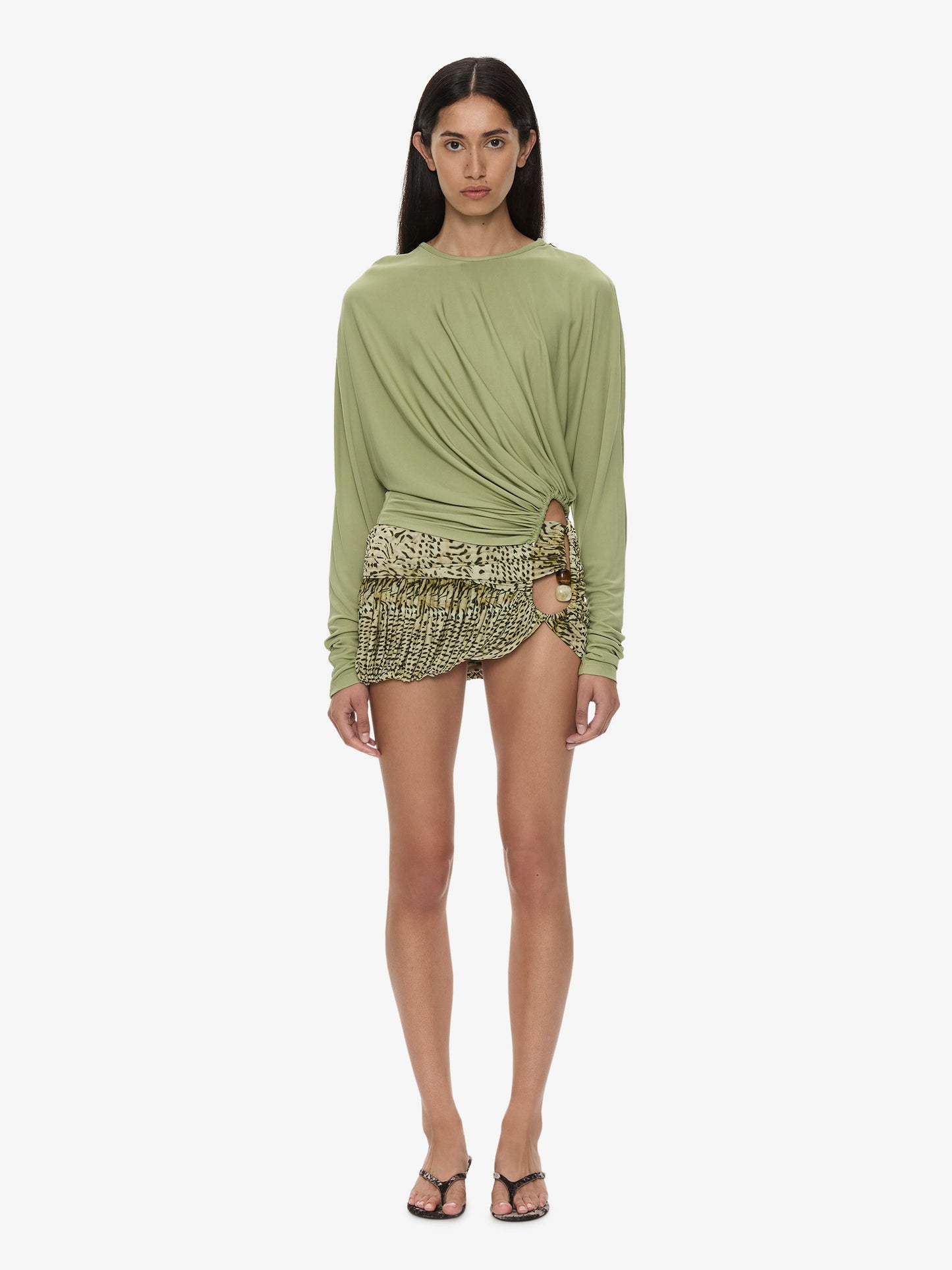 CHRISTOPHER ESBER Manto Long Sleeve Jersey Top (Fennel)