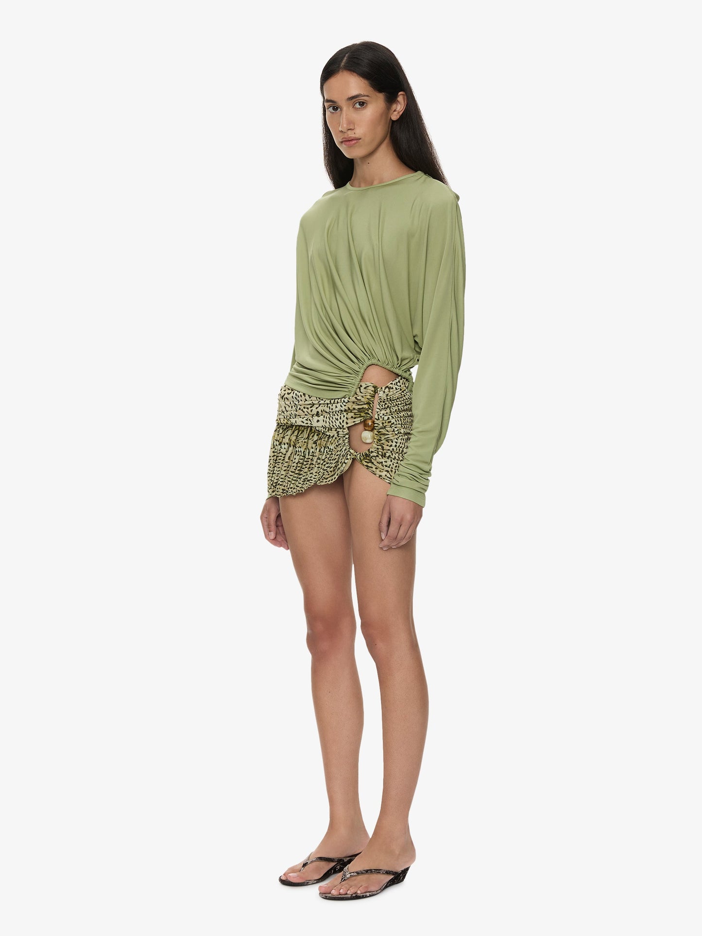 CHRISTOPHER ESBER Manto Long Sleeve Jersey Top (Fennel)