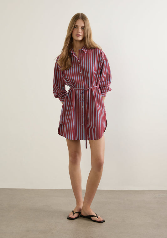 Image of Dresses. Productname: Auguste The Label Odin Shirt Mini Dress in Red colour by brand - Auguste The Label