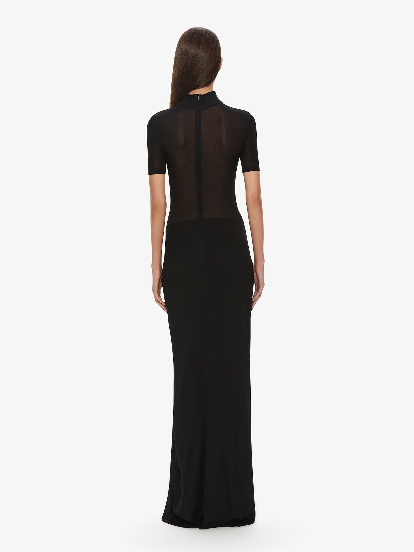 Christopher Esber Fusion Ruched Tee Gown (Black)