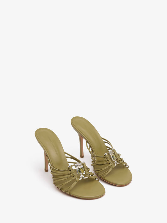 CHRISTOPHER ESBER Bezel Quartz Caged Heel (Olive)