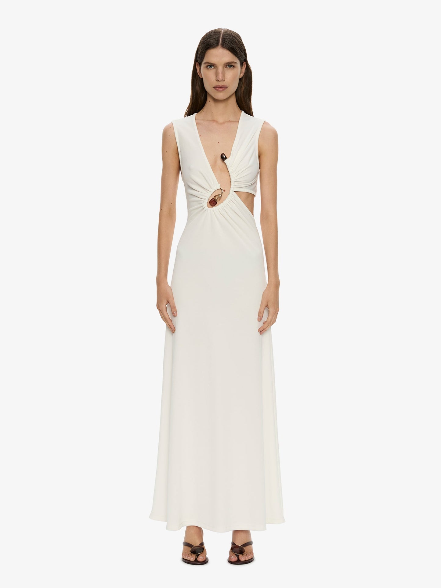 Image of Dresses. Product name - Spiral Crystal Tank Dress in White colour by brand - CHRISTOPHER ESBER