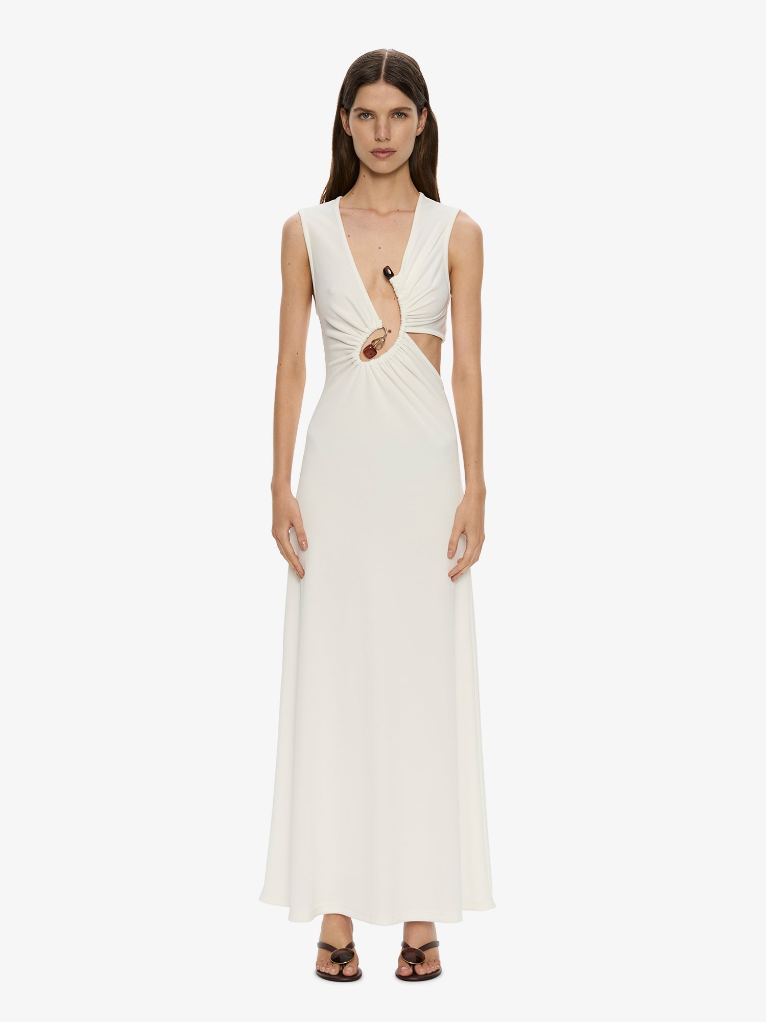 Image of Dresses. Product name - Spiral Crystal Tank Dress in White colour by brand - CHRISTOPHER ESBER
