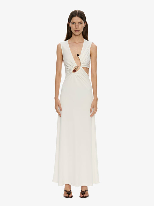 Image of Dresses. Product name - Spiral Crystal Tank Dress in White colour by brand - CHRISTOPHER ESBER