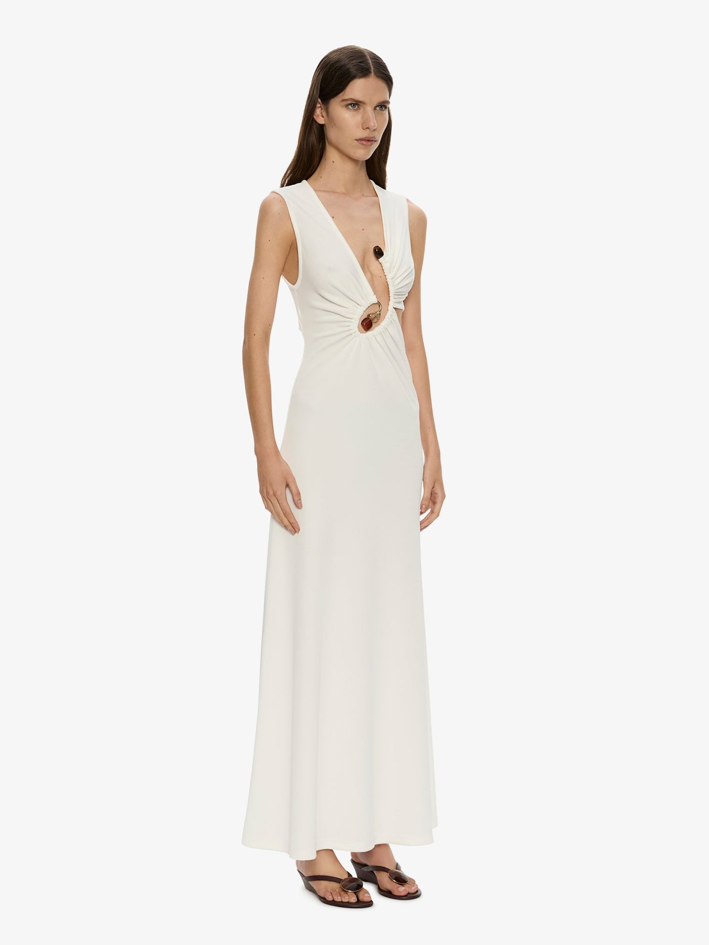 CHRISTOPHER ESBER Spiral Crystal Tank Dress (White)