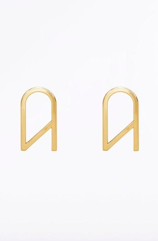 Image of Jewelry. Product name - Cz Logo Earring Large in Gold colour by brand - Carla Zampatti