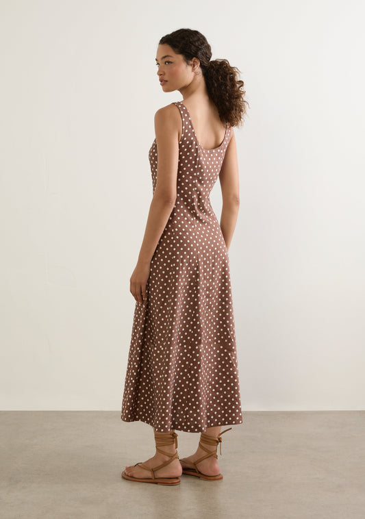 Auguste The Label Corinne Midi Dress (Tan/Brown)