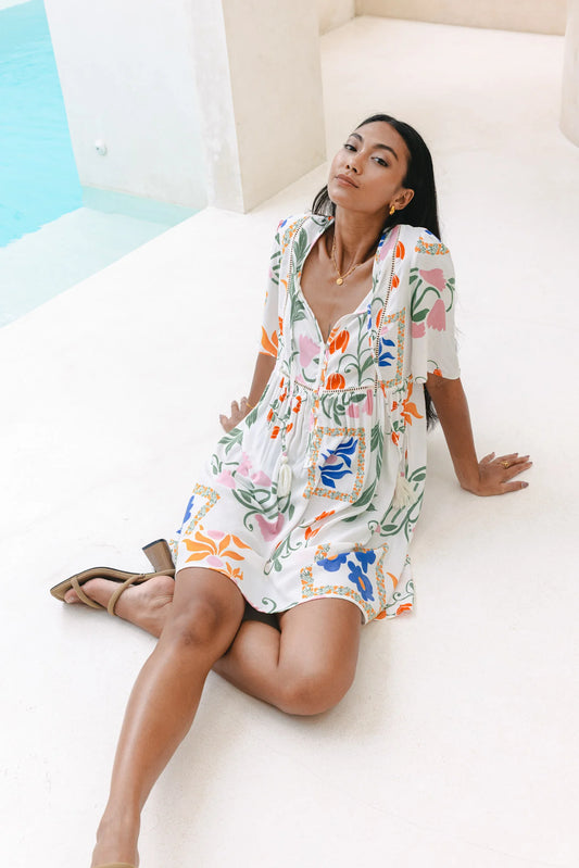 Image of Dresses. Product name - Calantha Multicolour Floral Mini Dress in Floral colour by brand - Heychic