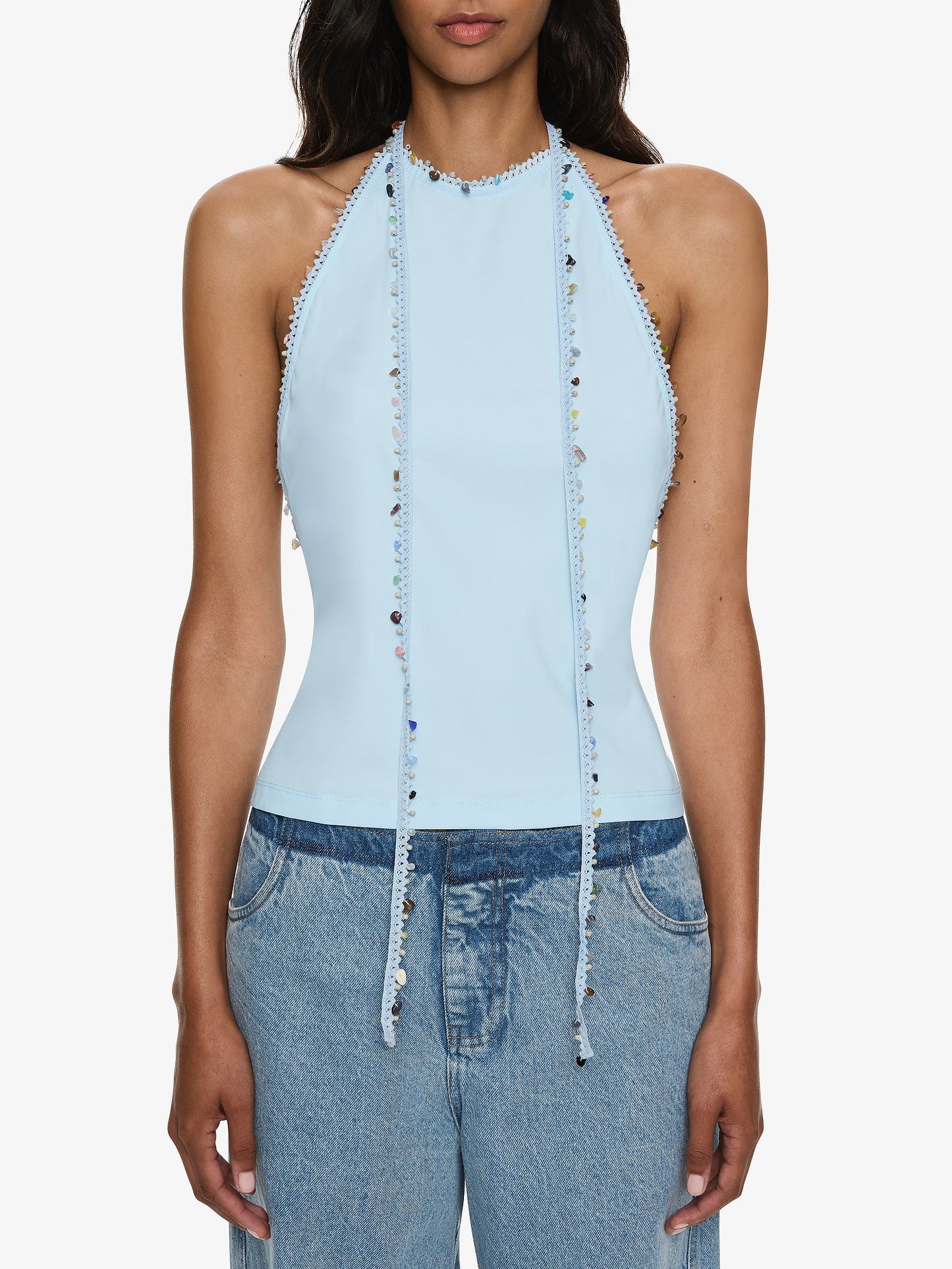 CHRISTOPHER ESBER Beach Quartz Halter Lycra Top (Blue)