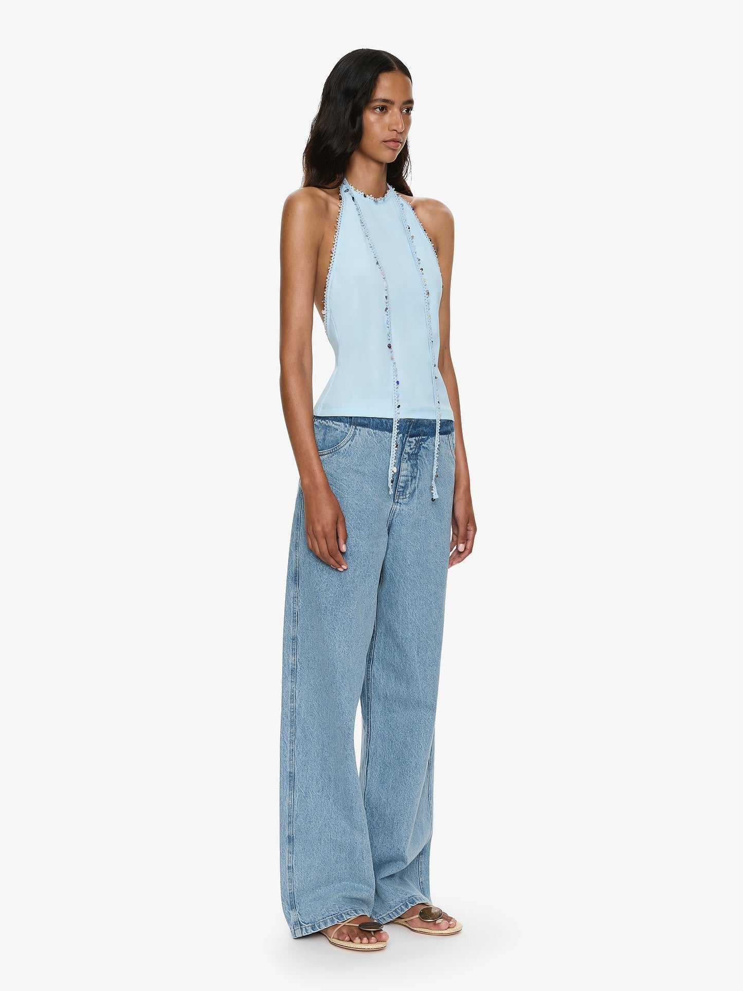 CHRISTOPHER ESBER Beach Quartz Halter Lycra Top (Blue)