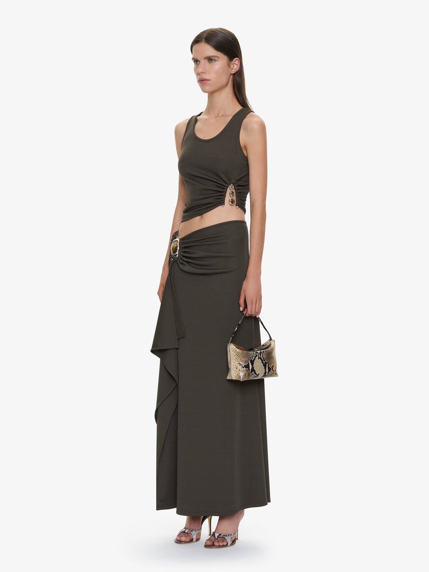 CHRISTOPHER ESBER Occhio Crystal Cascade Skirt (Husk)