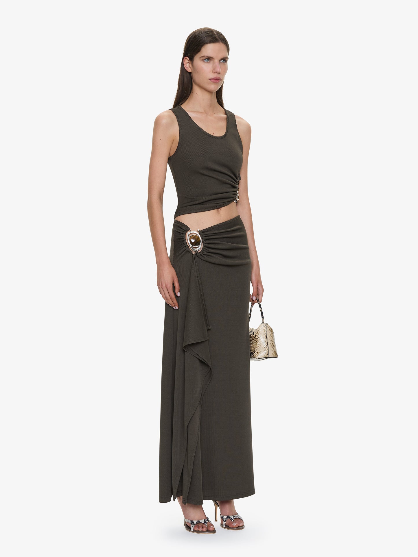 CHRISTOPHER ESBER Occhio Crystal Cascade Skirt (Husk)