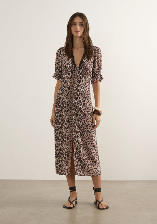 Image of Dresses. Productname: Auguste The Label Yara Midi Dress in Tan/Brown colour by brand - Auguste The Label