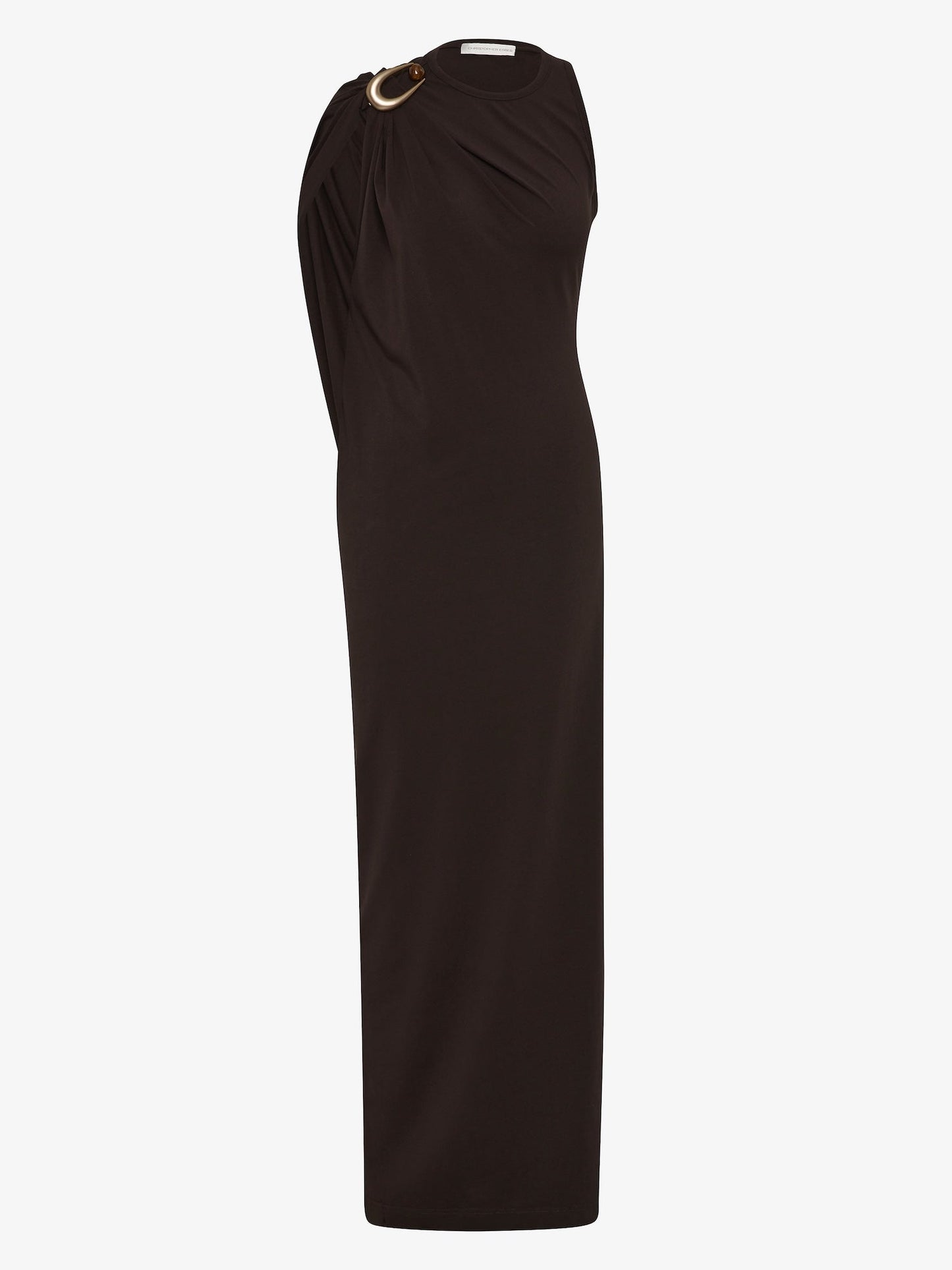 CHRISTOPHER ESBER Stone Pin Column Tee Dress (Espresso)