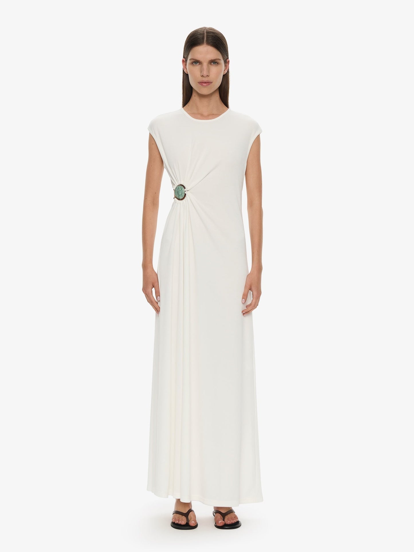 Image of Dresses. Productname: CHRISTOPHER ESBER Mineral Stone Ruched Tank Dress in White colour by brand - CHRISTOPHER ESBER