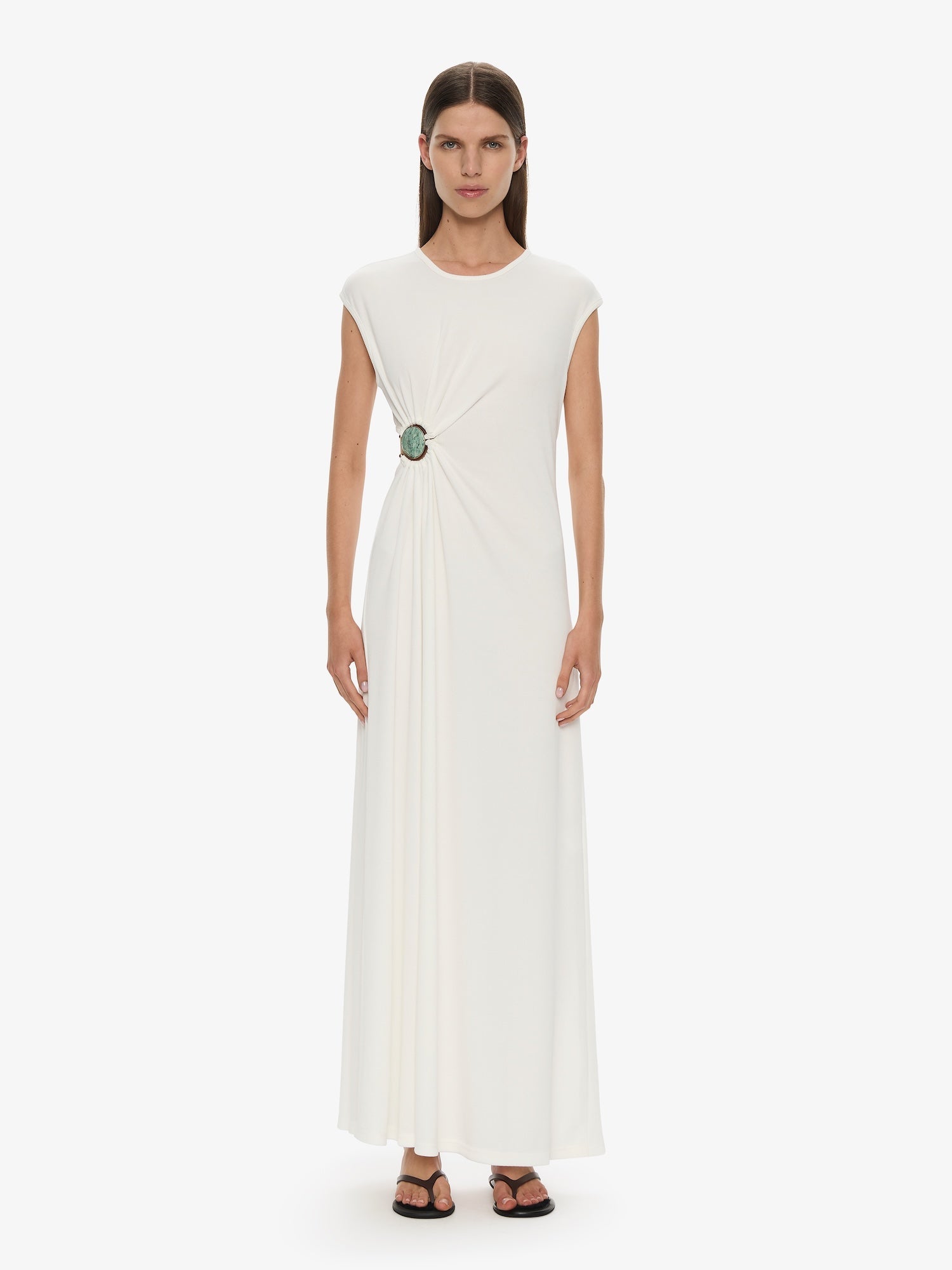 Image of Dresses. Productname: CHRISTOPHER ESBER Mineral Stone Ruched Tank Dress in White colour by brand - CHRISTOPHER ESBER