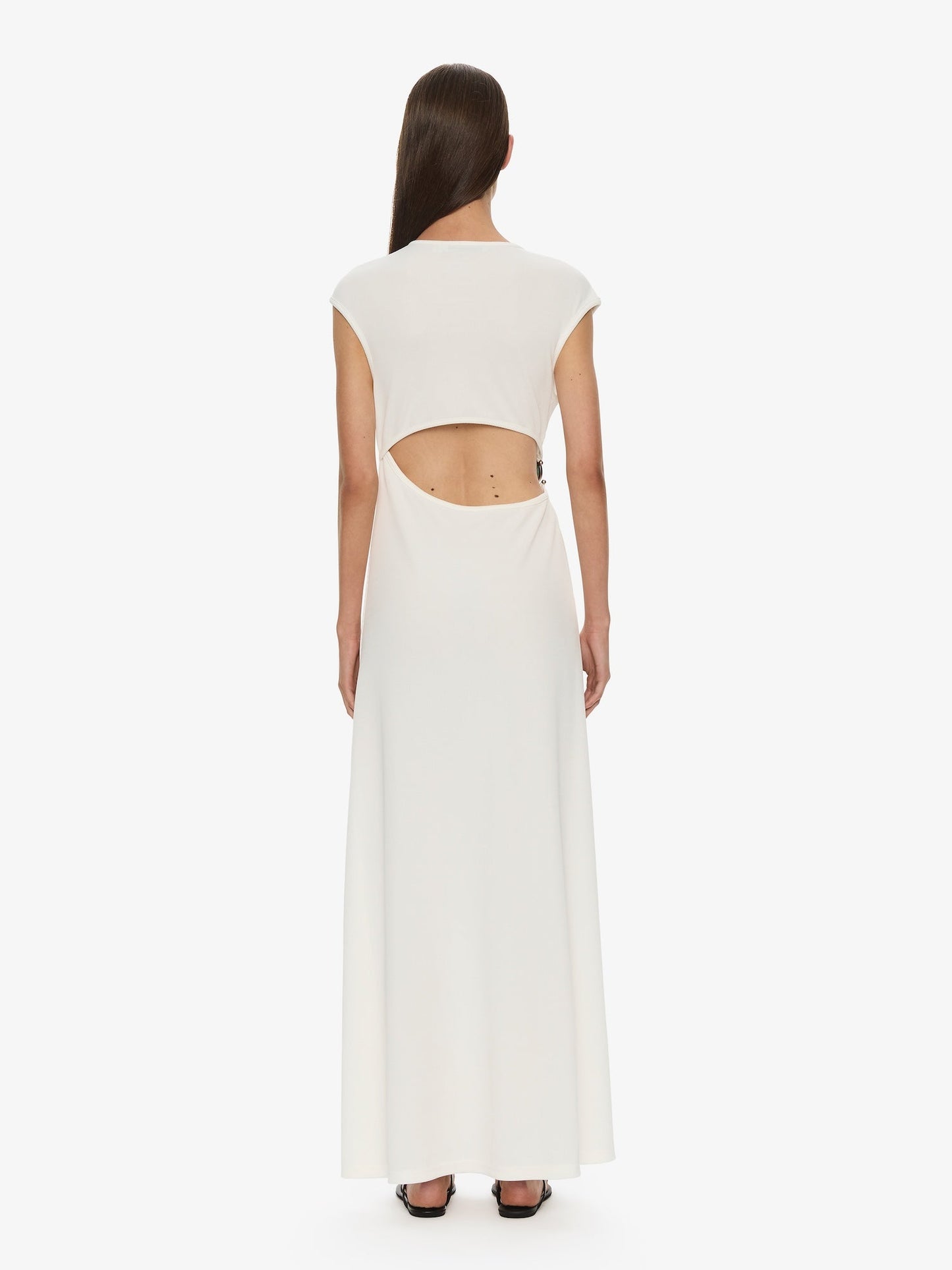 CHRISTOPHER ESBER Mineral Stone Ruched Tank Dress (White)