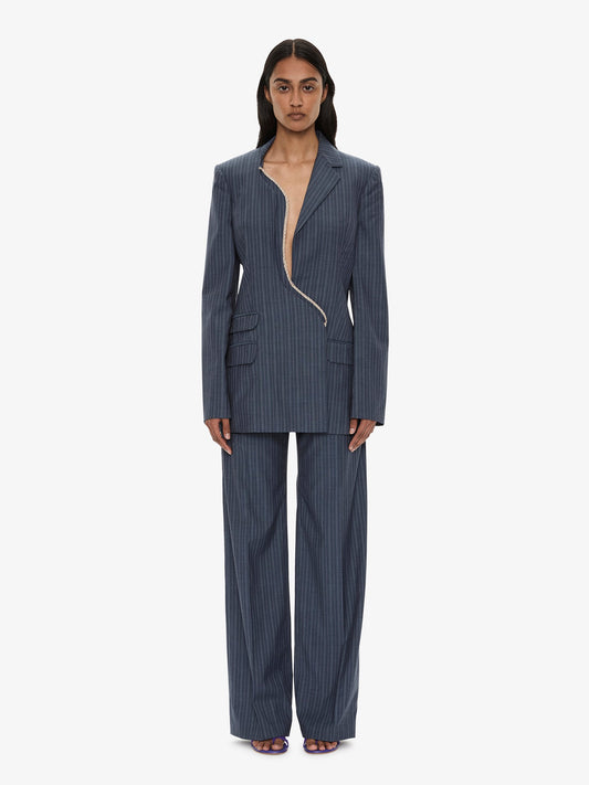 Image of Coats & Jackets. Product name - Torrent Pinstripe Blazer in Pinstripe colour by brand - Christopher Esber