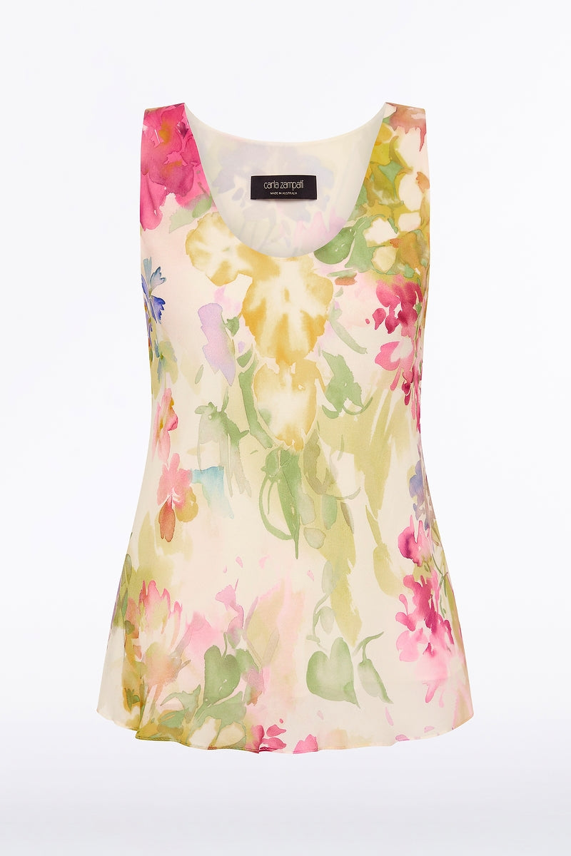 Carla Zampatti Etherea Bloom Scoop Neck Cami (Multi-Colour)