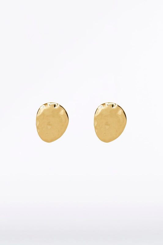 Image of Jewelry. Product name - Hammered Sphere Earring in Gold colour by brand - Carla Zampatti