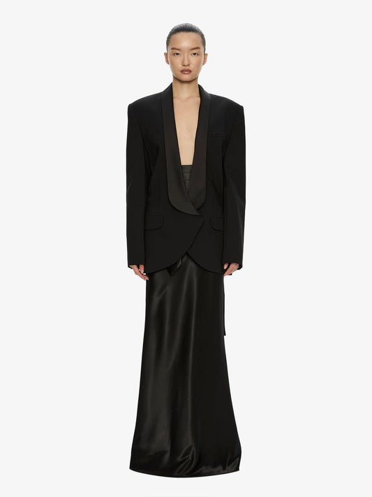 CHRISTOPHER ESBER Tuxedo Contrast Wool Blazer (Black)