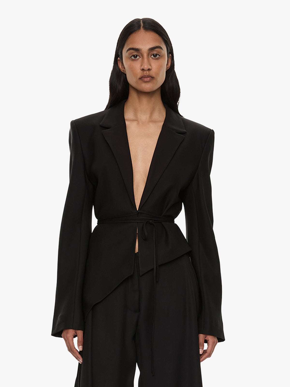 Image of Coats & Jackets. Product name - Released Bias Blazer in Black colour by brand - CHRISTOPHER ESBER