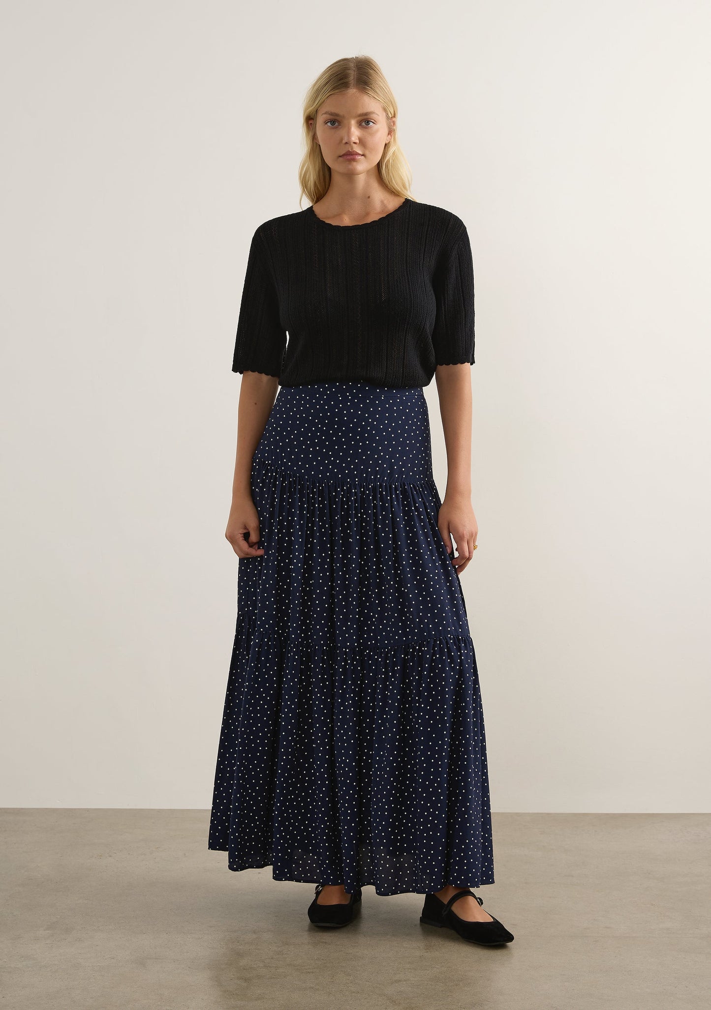 Image of a model wearing Skirts. Productname: Auguste The Label Caroline Maxi Skirt in Print colour by brand - Auguste The Label