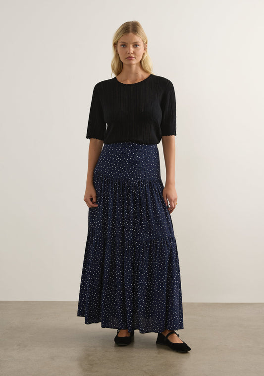 Image of a model wearing Skirts. Productname: Auguste The Label Caroline Maxi Skirt in Print colour by brand - Auguste The Label
