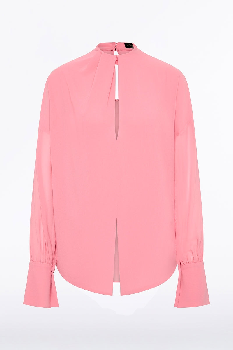 Carla Zampatti Rose Georgette Drop Sleeve Blouse (Pink)