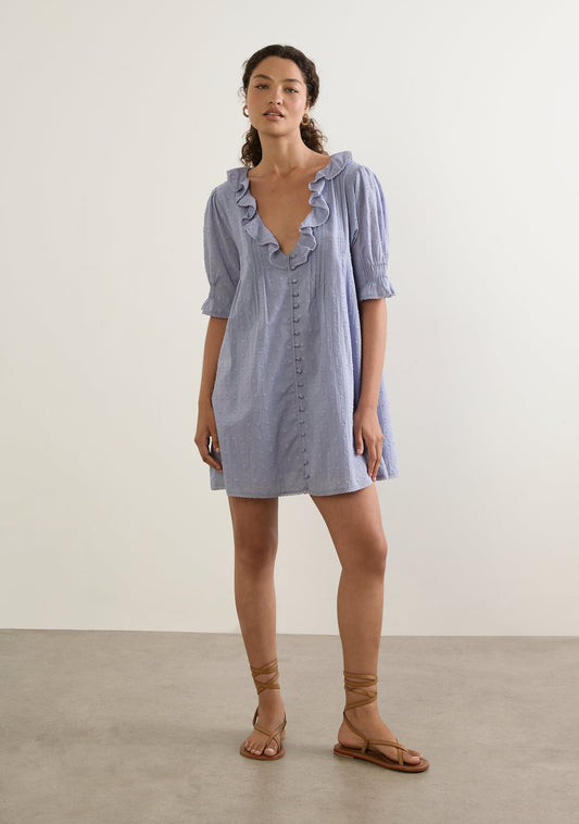 Image of Dresses. Productname: Auguste The Label Rafael Mini Dress in Blue colour by brand - Auguste The Label